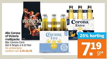 Aanbiedingen Corona cero - Corona - Geldig van 11/09/2023 tot 17/09/2023 bij Albert Heijn