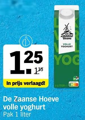 Aanbiedingen De zaanse hoeve volle yoghurt - De Zaanse Hoeve - Geldig van 11/09/2023 tot 17/09/2023 bij Albert Heijn