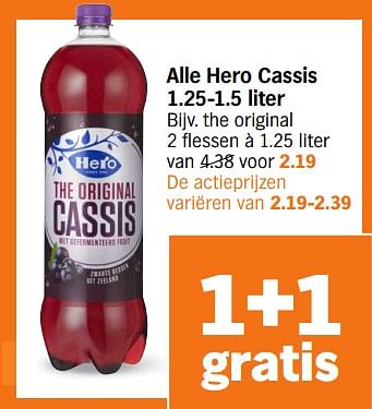 Aanbiedingen Hero cassis the original - Hero - Geldig van 11/09/2023 tot 17/09/2023 bij Albert Heijn