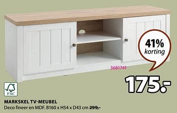 Aanbiedingen Markskel tv-meubel - Huismerk - Jysk - Geldig van 11/09/2023 tot 24/09/2023 bij Jysk