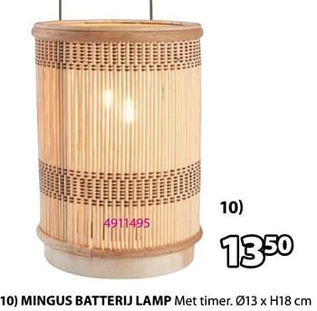 Aanbiedingen Mingus batterij lamp - Huismerk - Jysk - Geldig van 11/09/2023 tot 24/09/2023 bij Jysk