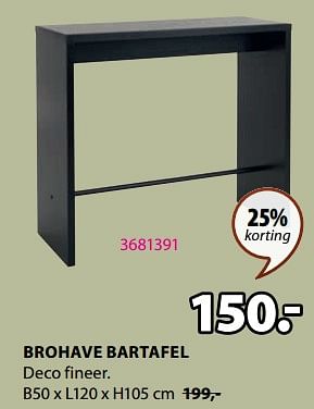 Aanbiedingen Brohave bartafel - Huismerk - Jysk - Geldig van 11/09/2023 tot 24/09/2023 bij Jysk