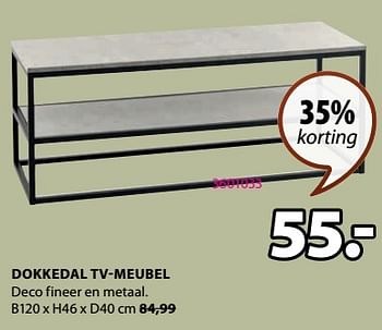 Aanbiedingen Dokkedal tv-meubel - Huismerk - Jysk - Geldig van 11/09/2023 tot 24/09/2023 bij Jysk