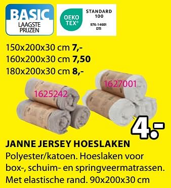 Aanbiedingen Janne jersey hoeslaken - Huismerk - Jysk - Geldig van 11/09/2023 tot 24/09/2023 bij Jysk