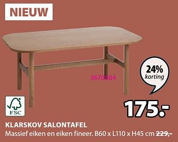 Aanbiedingen Klarskov salontafel - Huismerk - Jysk - Geldig van 11/09/2023 tot 24/09/2023 bij Jysk