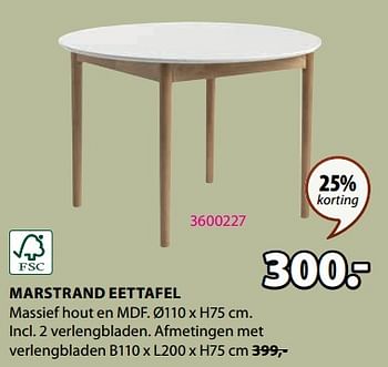 Aanbiedingen Marstrand eettafel - Huismerk - Jysk - Geldig van 11/09/2023 tot 24/09/2023 bij Jysk