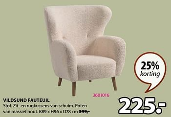 Aanbiedingen Vildsund fauteuil - Huismerk - Jysk - Geldig van 11/09/2023 tot 24/09/2023 bij Jysk