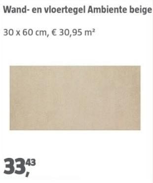 Aanbiedingen Wand- en vloertegel ambiente beige - Huismerk - Bauhaus - Geldig van 04/09/2023 tot 17/09/2023 bij Bauhaus