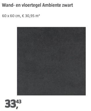 Aanbiedingen Wand- en vloertegel ambiente zwart - Huismerk - Bauhaus - Geldig van 04/09/2023 tot 17/09/2023 bij Bauhaus