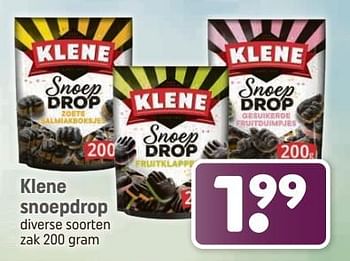 Aanbiedingen Klene snoepdrop - Klene - Geldig van 04/09/2023 tot 17/09/2023 bij Dagwinkel