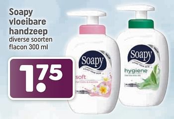 Aanbiedingen Soapy vloeibare handzeep - Soapy - Geldig van 04/09/2023 tot 17/09/2023 bij Dagwinkel
