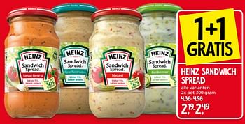 Aanbiedingen Heinz sandwich spread - Heinz - Geldig van 11/09/2023 tot 17/09/2023 bij Jan Linders