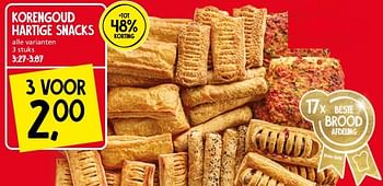 Aanbiedingen Korengoud hartige snacks - Korengoud - Geldig van 11/09/2023 tot 17/09/2023 bij Jan Linders