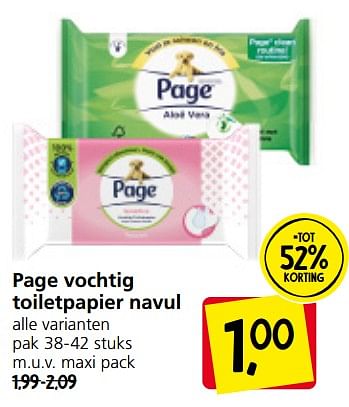 Aanbiedingen Page vochtig toiletpapier navul - Page - Geldig van 11/09/2023 tot 17/09/2023 bij Jan Linders