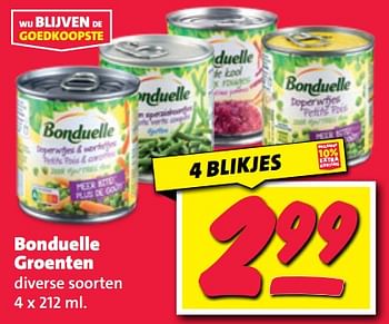 Aanbiedingen Bonduelle groenten - Bonduelle - Geldig van 11/09/2023 tot 17/09/2023 bij Nettorama