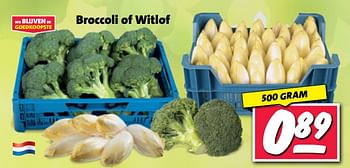 Aanbiedingen Broccoli of witlof - Huismerk - Nettorama - Geldig van 11/09/2023 tot 17/09/2023 bij Nettorama
