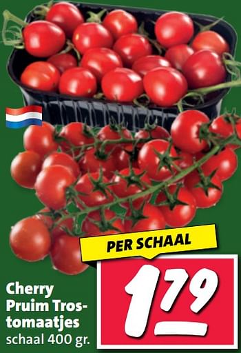 Aanbiedingen Cherry pruim trostomaatjes - Huismerk - Nettorama - Geldig van 11/09/2023 tot 17/09/2023 bij Nettorama