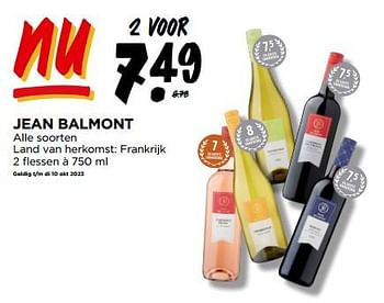 Aanbiedingen Jean balmont - Rode wijnen - Geldig van 13/09/2023 tot 19/09/2023 bij Jumbo Supermarkten