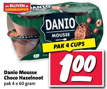 Aanbiedingen Danio mousse choco hazelnoot - Danone - Geldig van 11/09/2023 tot 17/09/2023 bij Nettorama