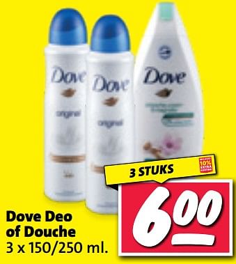 Aanbiedingen Dove deo of douche - Dove - Geldig van 11/09/2023 tot 17/09/2023 bij Nettorama