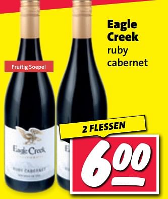 Aanbiedingen Eagle creek ruby cabernet - Rode wijnen - Geldig van 11/09/2023 tot 17/09/2023 bij Nettorama