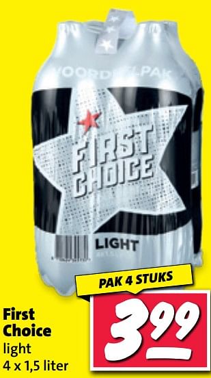 Aanbiedingen First choice light - First choice - Geldig van 11/09/2023 tot 17/09/2023 bij Nettorama