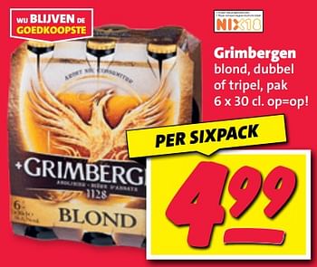 Aanbiedingen Grimbergen blond, dubbel of tripel - Grimbergen - Geldig van 11/09/2023 tot 17/09/2023 bij Nettorama