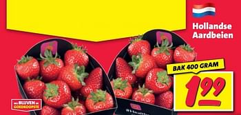 Aanbiedingen Hollandse aardbeien - Huismerk - Nettorama - Geldig van 11/09/2023 tot 17/09/2023 bij Nettorama