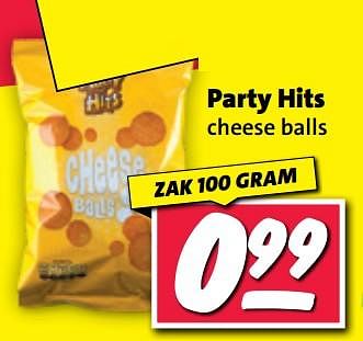 Aanbiedingen Party hits cheese balls - Party Hits - Geldig van 11/09/2023 tot 17/09/2023 bij Nettorama