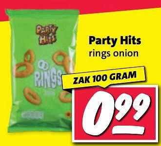 Aanbiedingen Party hits rings onion - Party Hits - Geldig van 11/09/2023 tot 17/09/2023 bij Nettorama