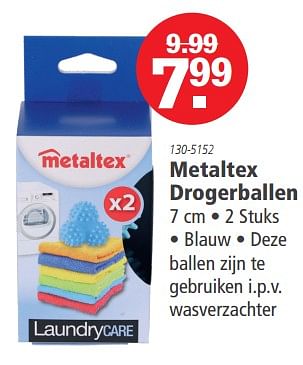 Aanbiedingen Metaltex drogerballen - Metaltex - Geldig van 04/09/2023 tot 18/09/2023 bij Marskramer