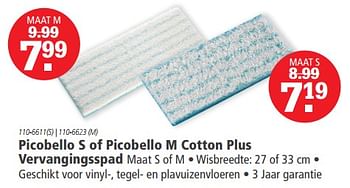 Aanbiedingen Picobello s of picobello m cotton plus vervangingsspad - Leifheit - Geldig van 04/09/2023 tot 18/09/2023 bij Marskramer