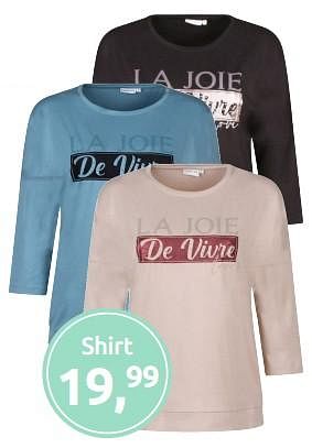 Aanbiedingen Shirt - Huismerk - Jola Mode - Geldig van 11/09/2023 tot 18/09/2023 bij Jola Mode