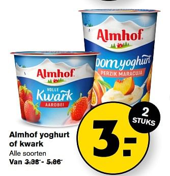 Aanbiedingen Almhof yoghurt of kwark - Almhof - Geldig van 13/09/2023 tot 19/09/2023 bij Hoogvliet