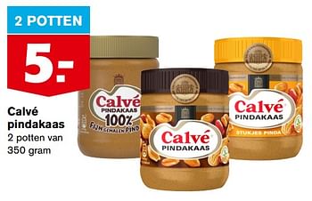 Aanbiedingen Calvé pindakaas - Calve - Geldig van 13/09/2023 tot 19/09/2023 bij Hoogvliet