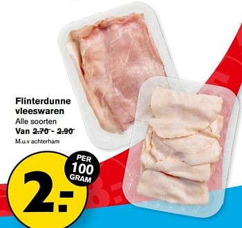 Aanbiedingen Flinterdunne vleeswaren - Huismerk - Hoogvliet - Geldig van 13/09/2023 tot 19/09/2023 bij Hoogvliet