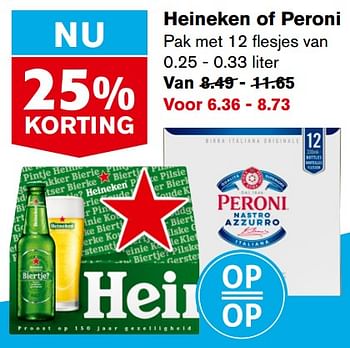 Aanbiedingen Heineken of peroni - Huismerk - Hoogvliet - Geldig van 13/09/2023 tot 19/09/2023 bij Hoogvliet