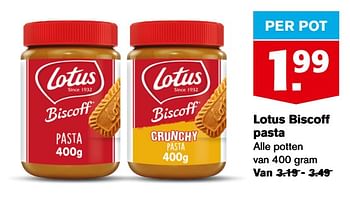 Aanbiedingen Lotus biscoff pasta - Lotus Bakeries - Geldig van 13/09/2023 tot 19/09/2023 bij Hoogvliet
