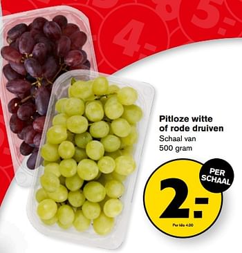 Aanbiedingen Pitloze witte of rode druiven - Huismerk - Hoogvliet - Geldig van 13/09/2023 tot 19/09/2023 bij Hoogvliet