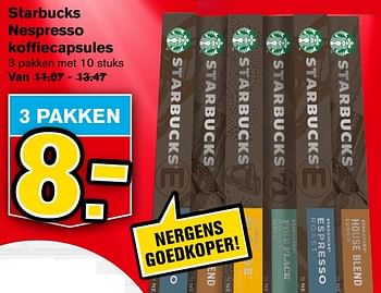 Aanbiedingen Starbucks nespresso koffiecapsules - Starbucks - Geldig van 13/09/2023 tot 19/09/2023 bij Hoogvliet