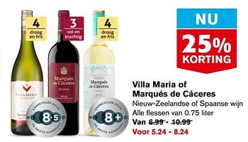 Aanbiedingen Villa maria of marqués de cáceres - Rode wijnen - Geldig van 13/09/2023 tot 19/09/2023 bij Hoogvliet