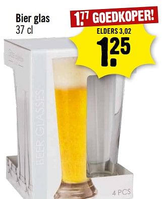 Aanbiedingen Bier glas - Huismerk - Dirk III - Geldig van 13/09/2023 tot 19/09/2023 bij Dirk III