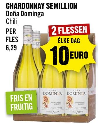 Aanbiedingen Chardonnay semillion doña dominga chili - Witte wijnen - Geldig van 13/09/2023 tot 19/09/2023 bij Dirk III