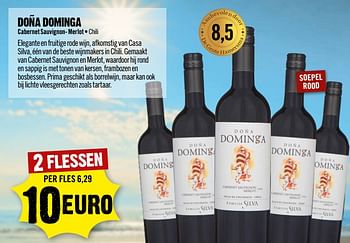 Aanbiedingen Dona dominga cabernet sauvignon- merlot chili - Rode wijnen - Geldig van 13/09/2023 tot 19/09/2023 bij Dirk III
