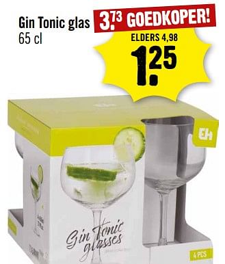 Aanbiedingen Gin tonic glas - Huismerk - Dirk III - Geldig van 13/09/2023 tot 19/09/2023 bij Dirk III