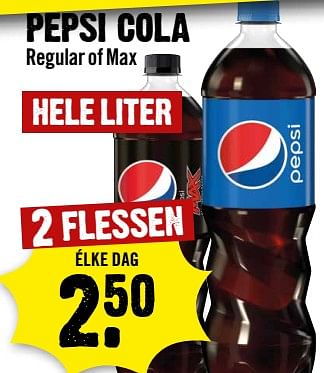Aanbiedingen Pepsi cola regular of max - Pepsi - Geldig van 13/09/2023 tot 19/09/2023 bij Dirk III
