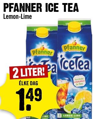 Aanbiedingen Pfanner ice tea lemon-lime - Pfanner - Geldig van 13/09/2023 tot 19/09/2023 bij Dirk III