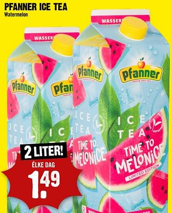 Aanbiedingen Pfanner ice tea watermelon - Pfanner - Geldig van 13/09/2023 tot 19/09/2023 bij Dirk III