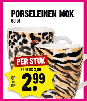 Aanbiedingen Porseleinen mok - Huismerk - Dirk III - Geldig van 13/09/2023 tot 19/09/2023 bij Dirk III