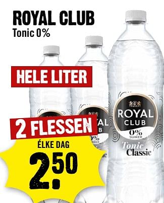 Aanbiedingen Royal club tonic 0% - Royal Club - Geldig van 13/09/2023 tot 19/09/2023 bij Dirk III